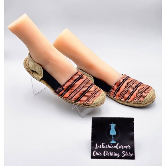 Coach Women's Coral/Blue Rayanne Sling Flat Espadrille Size 9B 336 - Picture 4 of 14